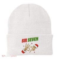 Christmas Six Seven Skeleton Santa 67 Funny X-Mas Beanie thumb 0
