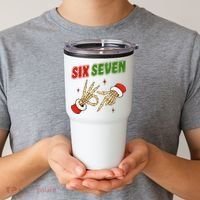 Christmas Six Seven Skeleton Santa 67 Funny X-Mas Tumbler thumb 2