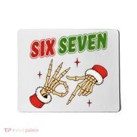 Christmas Six Seven Skeleton Santa 67 Funny X-Mas Mousepad thumb 0