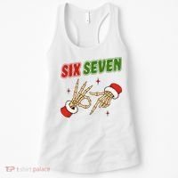 Christmas Six Seven Skeleton Santa 67 Funny X-Mas Women's Tank Top thumb 0