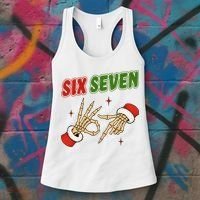 Christmas Six Seven Skeleton Santa 67 Funny X-Mas Women's Tank Top thumb 3