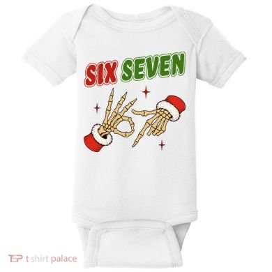 Christmas Six Seven Skeleton Santa 67 Funny X-Mas Baby Bodysuit