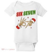 Christmas Six Seven Skeleton Santa 67 Funny X-Mas Baby Bodysuit thumb 0