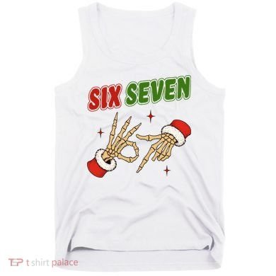 Christmas Six Seven Skeleton Santa 67 Funny X-Mas Tank Top