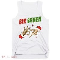 Christmas Six Seven Skeleton Santa 67 Funny X-Mas Tank Top thumb 0
