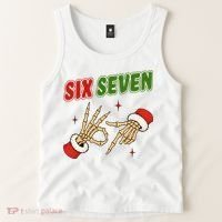 Christmas Six Seven Skeleton Santa 67 Funny X-Mas Tank Top thumb 2
