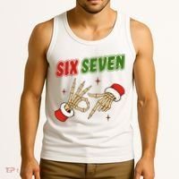 Christmas Six Seven Skeleton Santa 67 Funny X-Mas Tank Top thumb 3
