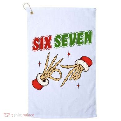 Christmas Six Seven Skeleton Santa 67 Funny X-Mas Golf Towel