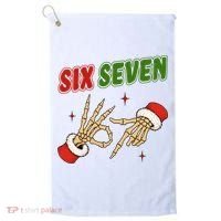 Christmas Six Seven Skeleton Santa 67 Funny X-Mas Golf Towel thumb 0