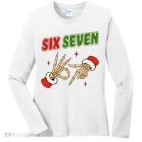 Christmas Six Seven Skeleton Santa 67 Funny X-Mas Women's Long Sleeve Shirt thumb 0
