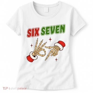 Christmas Six Seven Skeleton Santa 67 Funny X-Mas Women's T-Shirt