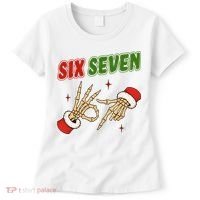 Christmas Six Seven Skeleton Santa 67 Funny X-Mas Women's T-Shirt thumb 0
