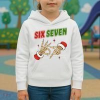 Christmas Six Seven Skeleton Santa 67 Funny X-Mas Kids Hoodie thumb 3