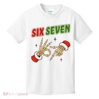 Christmas Six Seven Skeleton Santa 67 Funny X-Mas Kids T-Shirt thumb 0