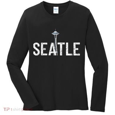 Cool Seattle Space Needle Souvenir Usa Washington Gift Women's Long Sleeve Shirt