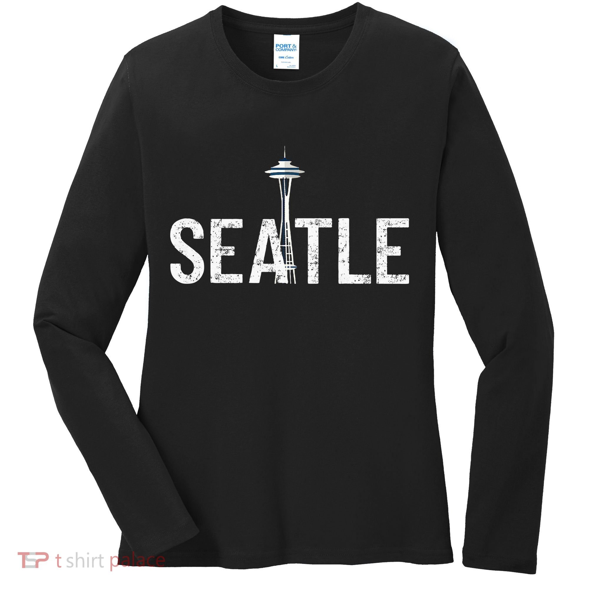 Cool Seattle Space Needle Souvenir Usa Washington Gift Women's Long Sleeve Shirt