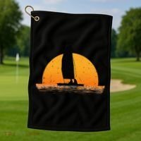 Cool Sailing Sail Boat Owner Sailboat Boating Golf Towel thumb 1