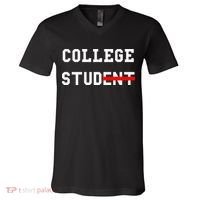 College Student Stud Funny College Gift V-Neck T-Shirt thumb 0