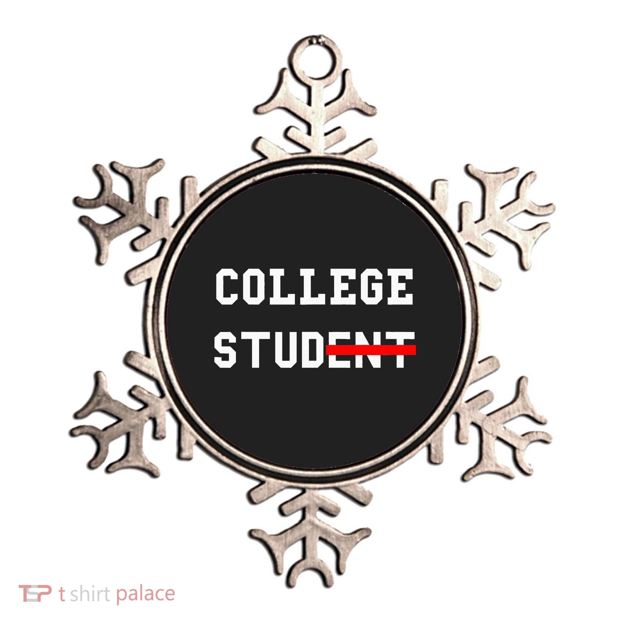 College Student Stud Funny College Gift Ornament