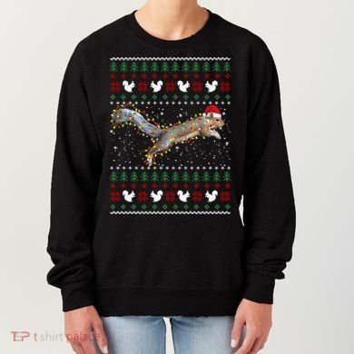 Cute Squirrel Santa's Hat Ugly Christmas Sweater Tee Xmas Gift Women's Sweatshirt