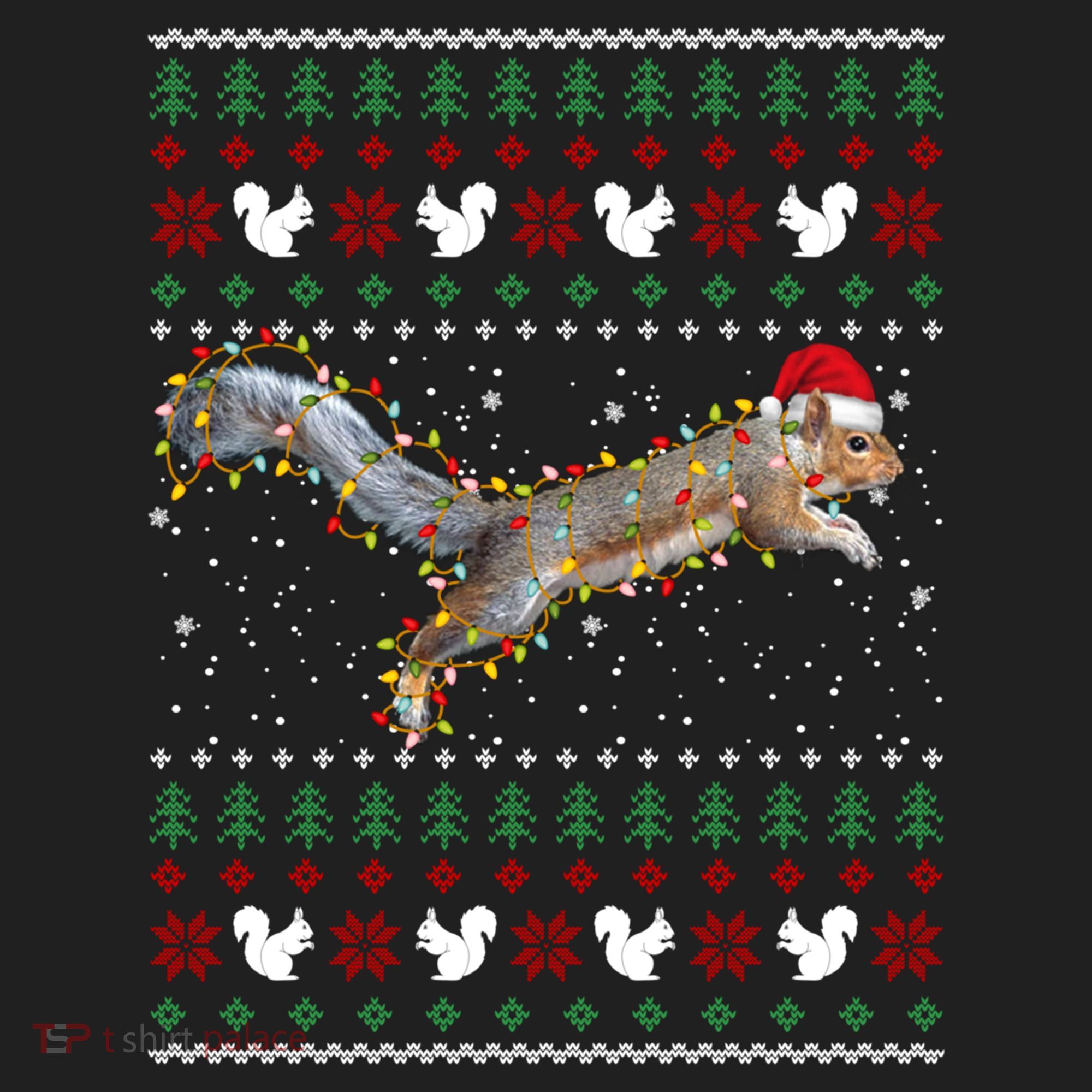 Cute Squirrel Santa's Hat Ugly Christmas Sweater Tee Xmas Gift Hat