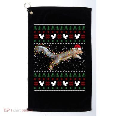 Cute Squirrel Santa's Hat Ugly Christmas Sweater Tee Xmas Gift Golf Towel