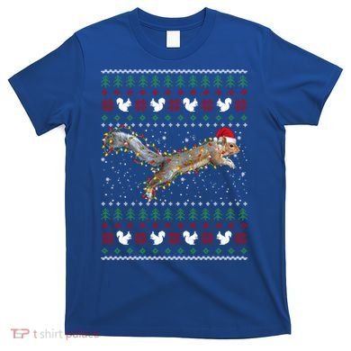 Cute Squirrel Santa's Hat Ugly Christmas Sweater Tee Xmas Gift T-Shirt