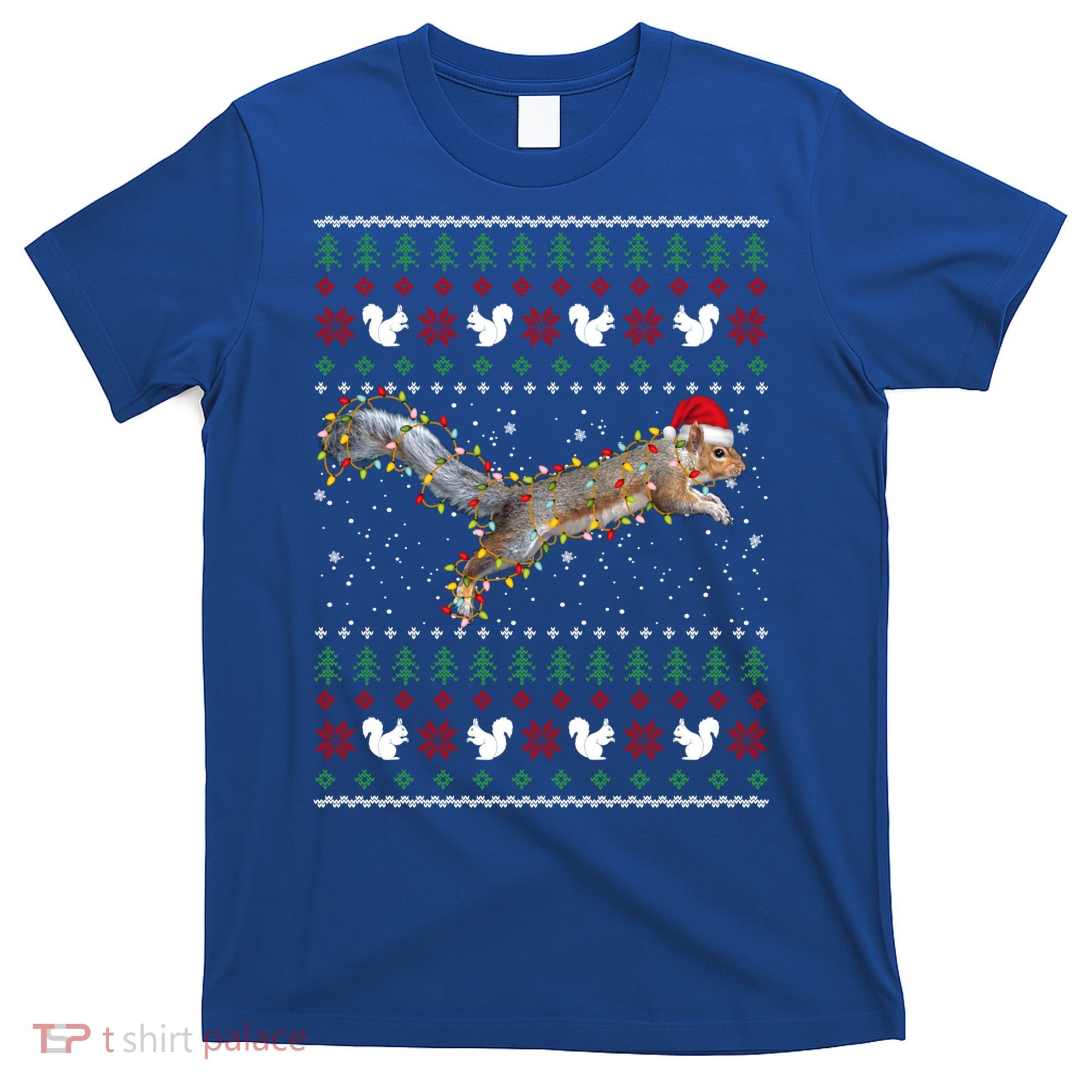 Cute Squirrel Santa's Hat Ugly Christmas Sweater Tee Xmas Gift T-Shirt