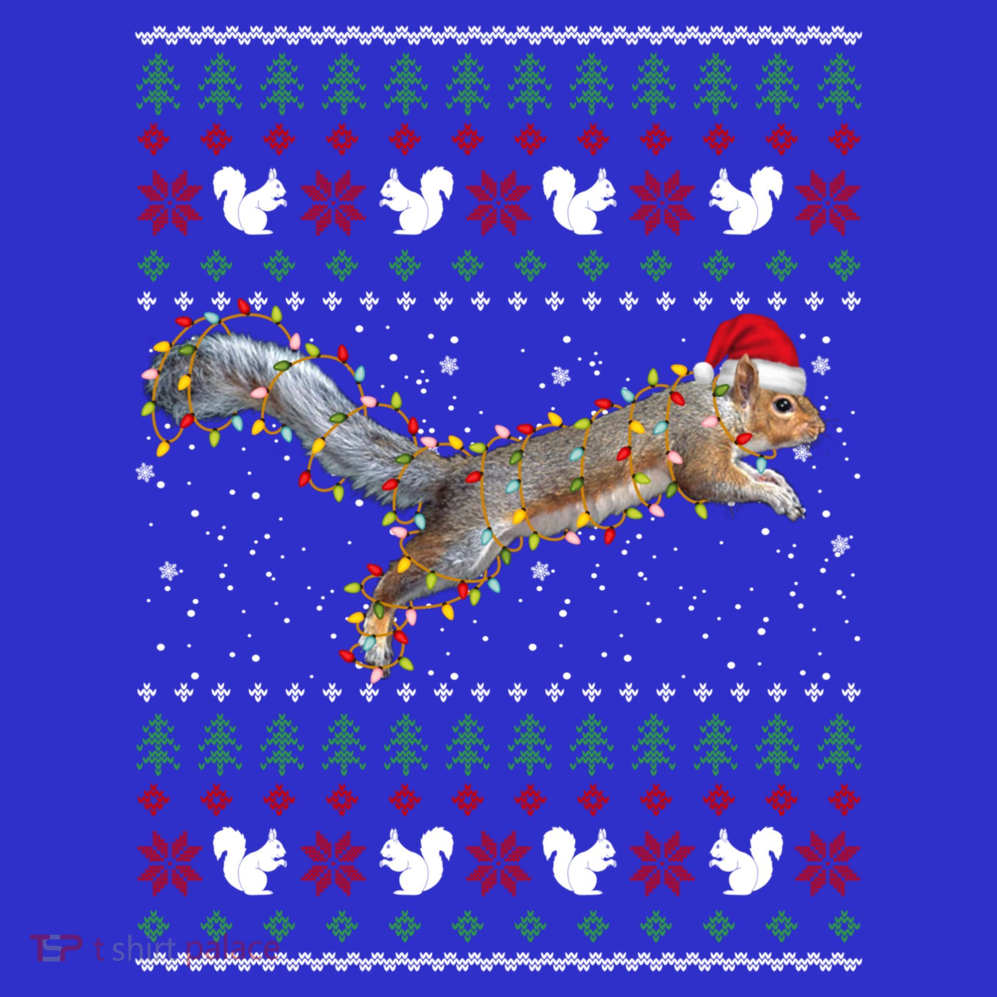 Cute Squirrel Santa's Hat Ugly Christmas Sweater Tee Xmas Gift Toddler Hoodie