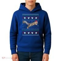 Cute Squirrel Santa's Hat Ugly Christmas Sweater Tee Xmas Gift Kids Hoodie thumb 4