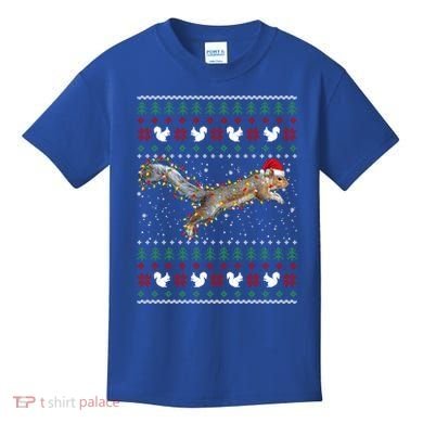 Cute Squirrel Santa's Hat Ugly Christmas Sweater Tee Xmas Gift Kids T-Shirt