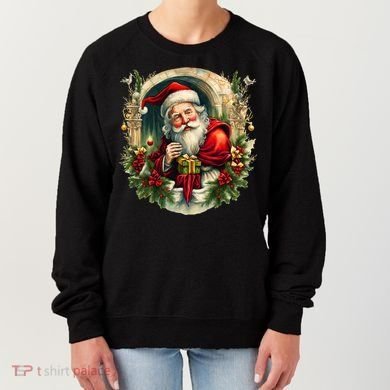 Christmas Spirit Santa Illustration Women's Sweatshirt