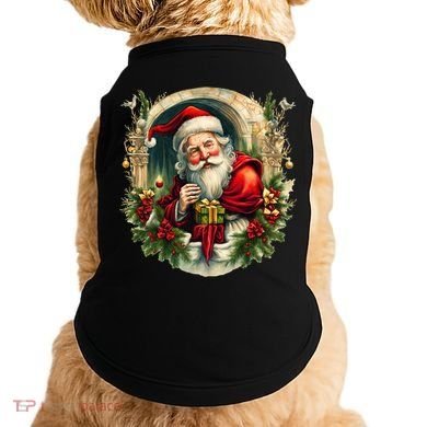 Christmas Spirit Santa Illustration Doggie Tank