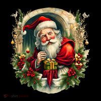 Christmas Spirit Santa Illustration Bucket Hat thumb 4