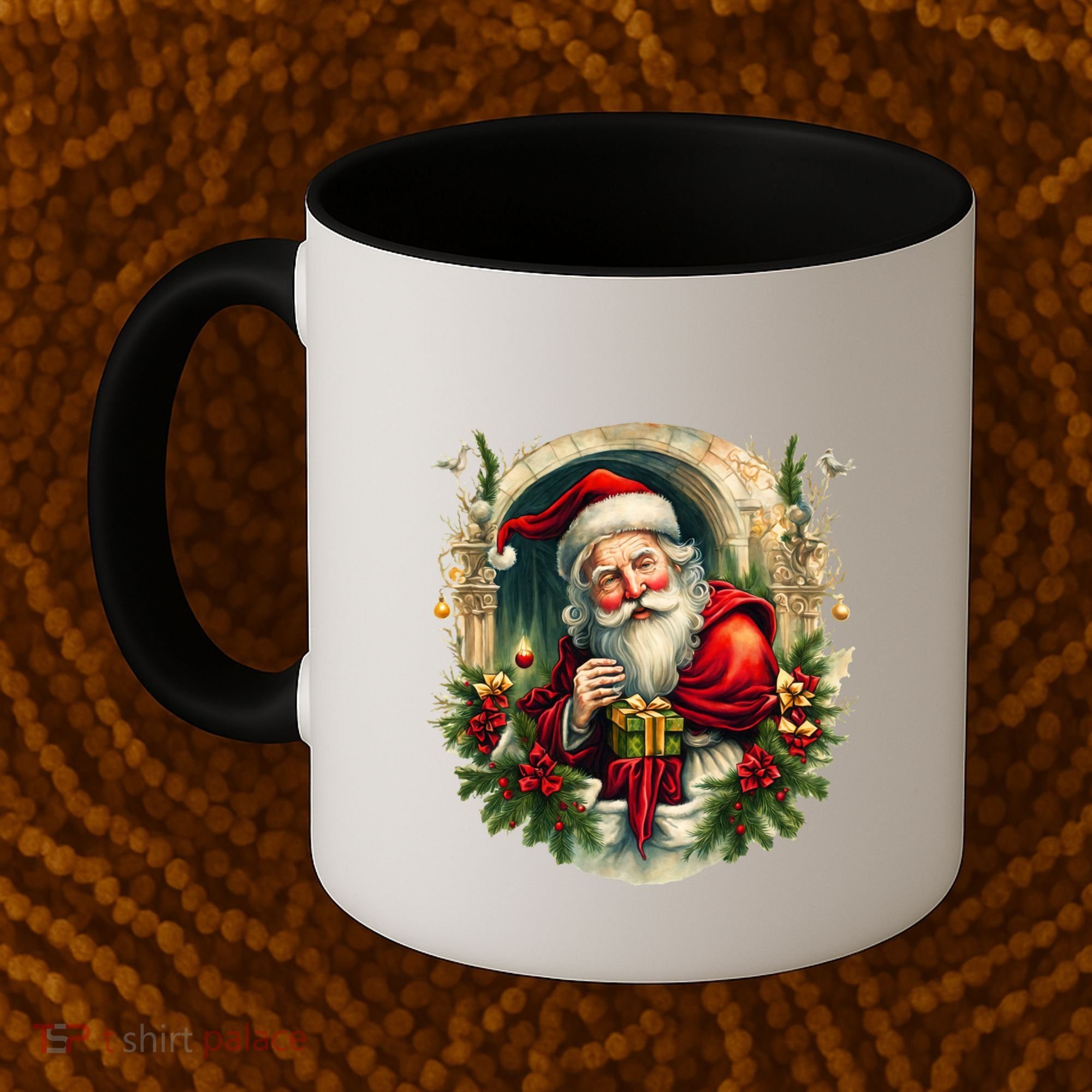 Christmas Spirit Santa Illustration Coffee Mug