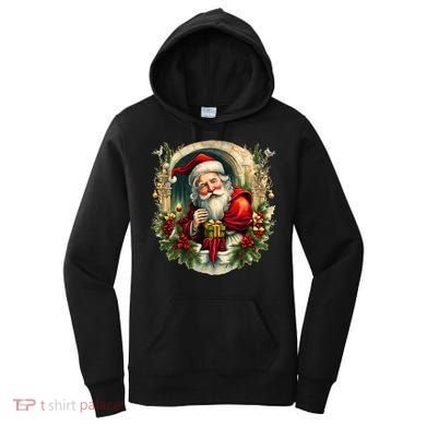 Christmas Spirit Santa Illustration Women's Hoodie