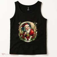 Christmas Spirit Santa Illustration Tank Top thumb 2