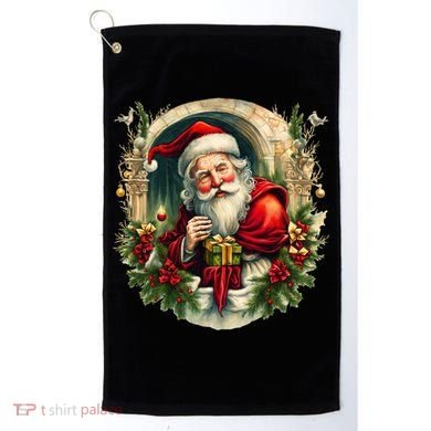 Christmas Spirit Santa Illustration Golf Towel
