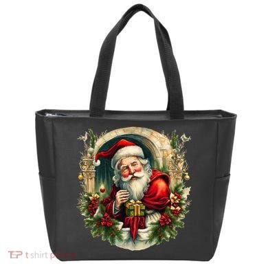 Christmas Spirit Santa Illustration Tote Bag