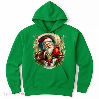 Christmas Spirit Santa Illustration Hoodie