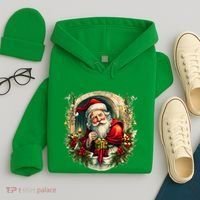 Christmas Spirit Santa Illustration Hoodie thumb 4