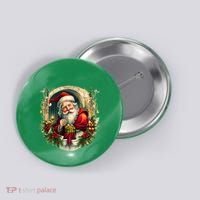 Christmas Spirit Santa Illustration Button thumb 0