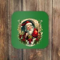 Christmas Spirit Santa Illustration Coaster thumb 0
