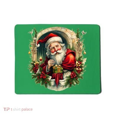 Christmas Spirit Santa Illustration Mousepad