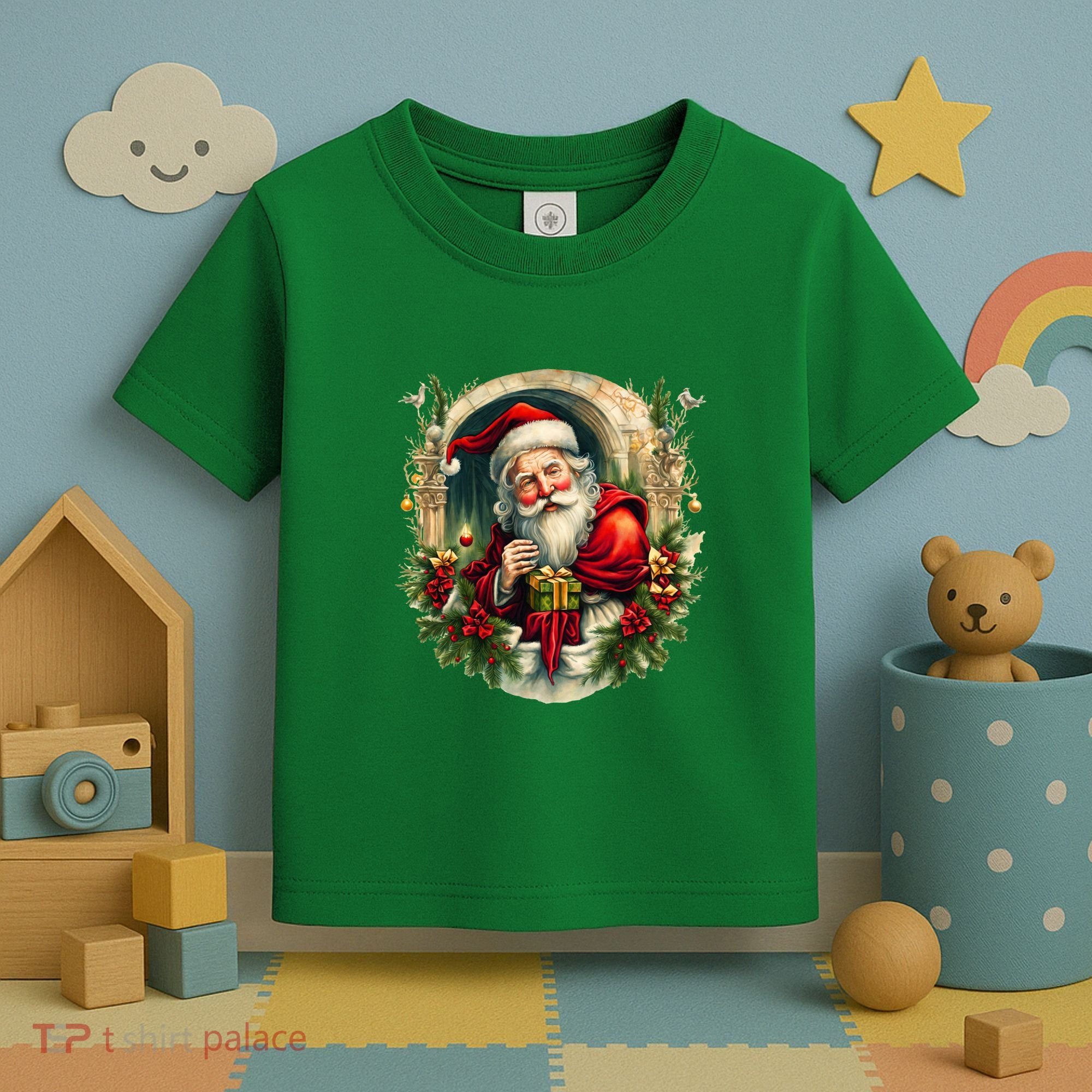 Christmas Spirit Santa Illustration Toddler T-Shirt