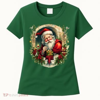 Christmas Spirit Santa Illustration Women's T-Shirt