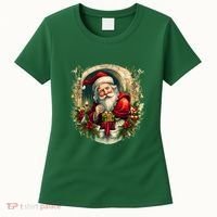 Christmas Spirit Santa Illustration Women's T-Shirt thumb 0