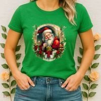 Christmas Spirit Santa Illustration Women's T-Shirt thumb 2