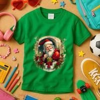 Christmas Spirit Santa Illustration Kids T-Shirt thumb 3