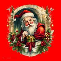 Christmas Spirit Santa Illustration Santa Hat thumb 1